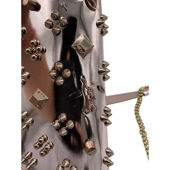 Christian Louboutin Studded Pink Paloma Clutch Bag - Picture 7 of 8